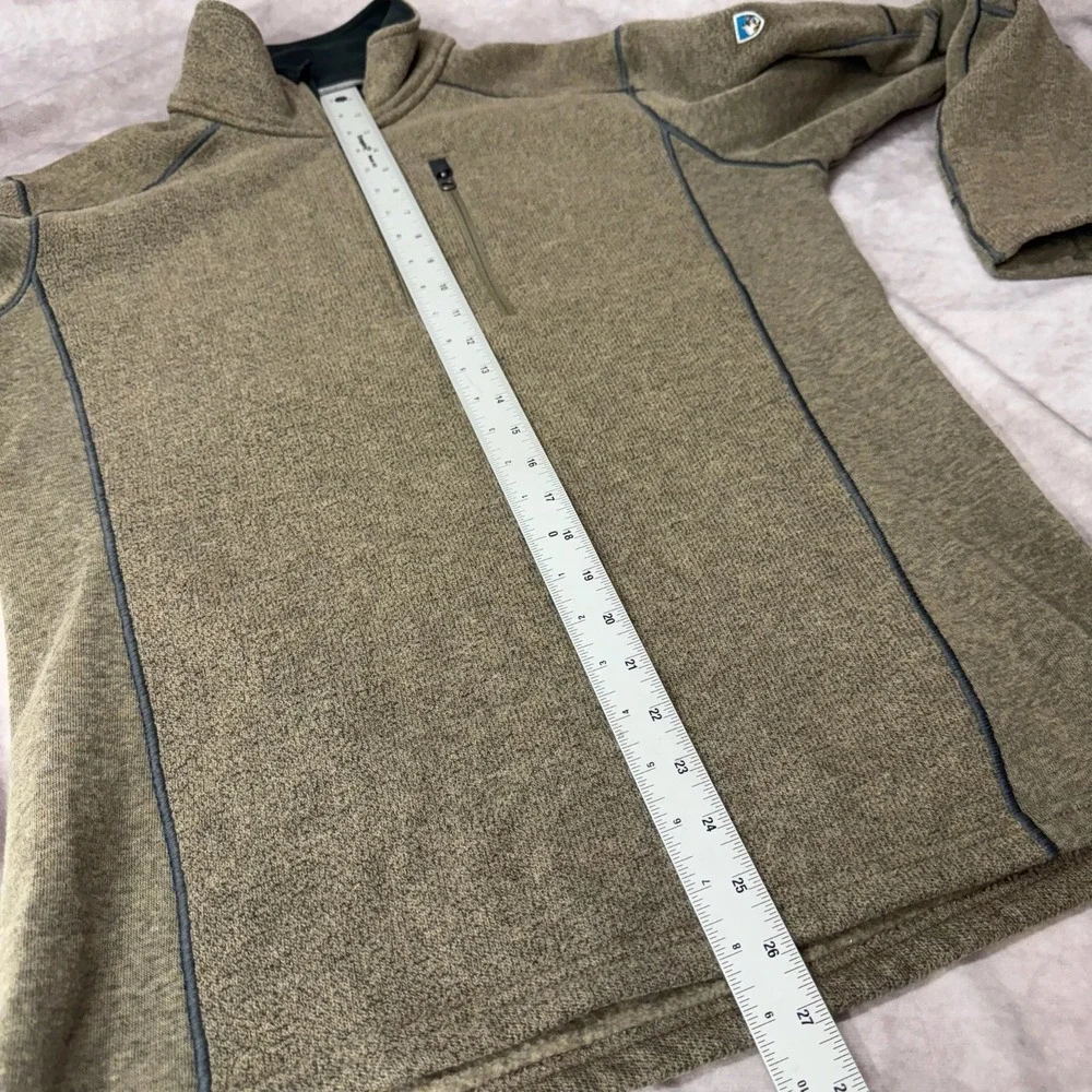 KUHL Revel Half Zip Fleece Pullover Kashmira Mens Medium Oatmeal Brown - Picture 6 of 10